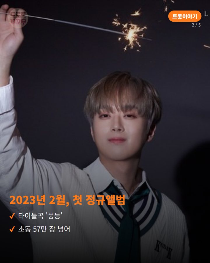 2023년 2월, 첫 정규앨범 — 타이틀곡 '풍등' 초동 57만 장 넘어 (이찬원 '풍등', 2023년 첫 정규앨범이 낳은 이별 노래 2번째 카드)