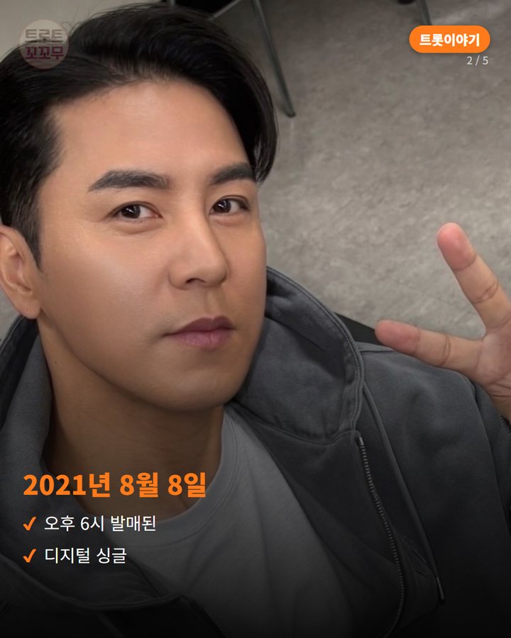 2021년 8월 8일 — 오후 6시 발매된 디지털 싱글 (장민호 '사는 게 그런 거지', 2021년에 낸 록 트롯 신곡 2번째 카드)