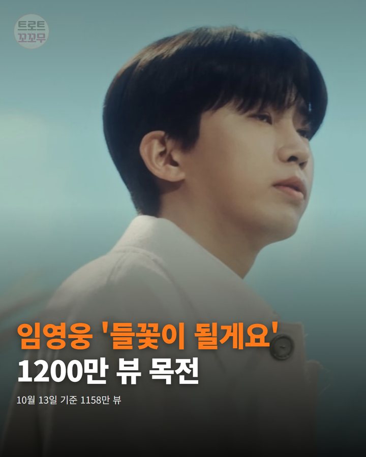 임영웅 '들꽃이 될게요' 1200만 뷰 눈앞, 팬들 마음 또 한 번 울렸어요 카드뉴스 표지