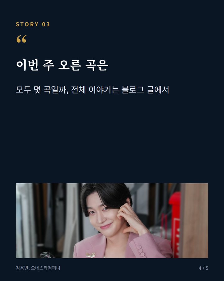 이번 주 오른 곡은 — 모두 몇 곡일까, 전체 이야기는 블로그 글에서 (김용빈, 멜론 트로트 주간 차트에 신곡 포함 10곡 올랐다 4번째 카드)