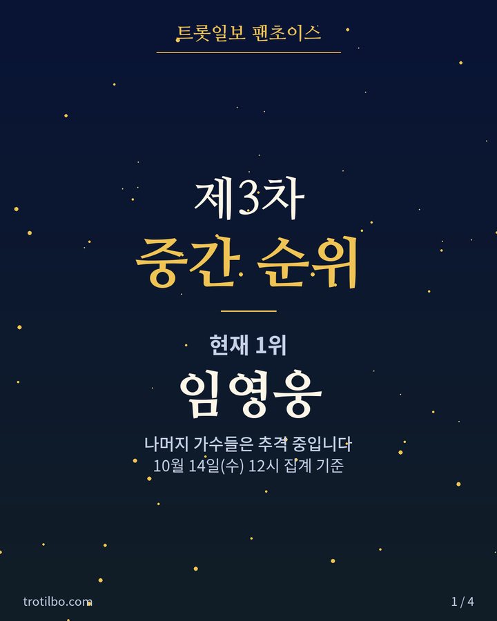 팬초이스 제3차 중간 순위 — 임영웅 1위, 추격 중 카드뉴스 표지