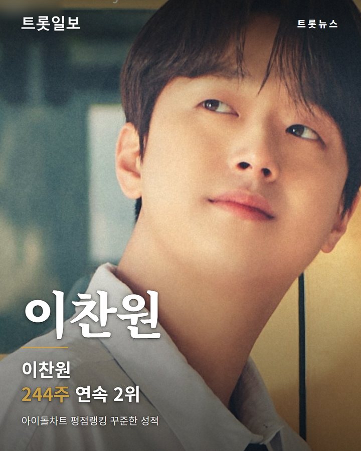 이찬원 아이돌차트 244주 연속 2위, 10월 2주 차 6만 2673표 카드뉴스 표지